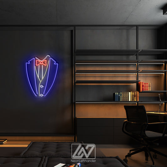 Tuxedo - LED Neon Sign, Vibe Neon Sign, Smoking Jacket Neon Sign, Neon Sign for Shop, The Suit Store Neon Sign