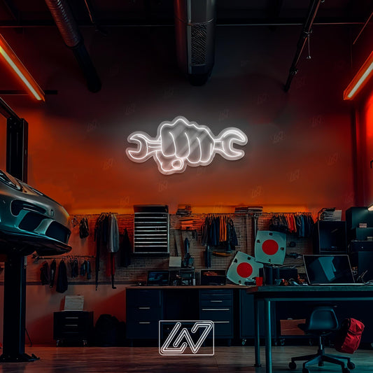 Wrench - LED Neon Sign, Car Repair Shop LED Light, Motorsport Neon Light, Garage Wall Decor, Breakdown Truck Neon