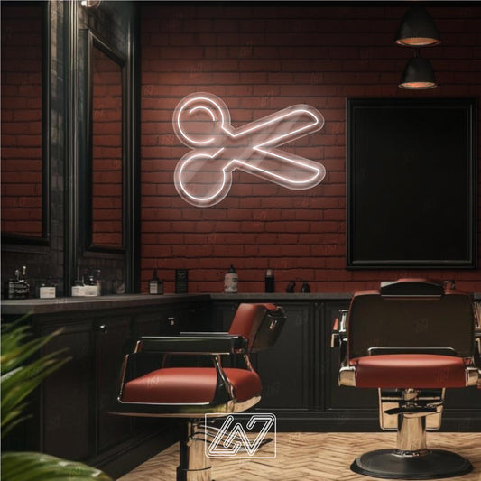 Scissors - LED Neon Sign, Decor for Barbershop, Hair Salon, Grooming Studio, Scissors Neon Sign Custom, Hair Beauty Salon, Haircutter