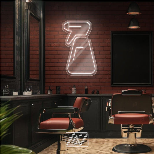 Water Spray - LED Neon Sign, Decor for Barbershop, Hair Salon, Grooming Studio, Scissors Neon Sign Custom, Hair Beauty Salon, Haircutter