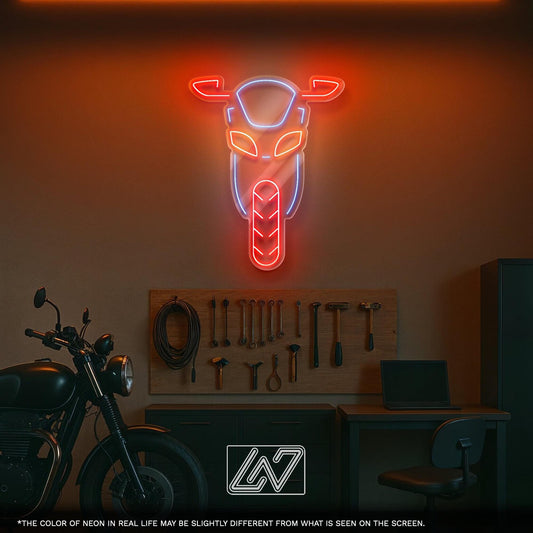 Motorbike LED Neon Sign - Wall Light with Motorcycle Design for Garage, Man Cave or Studio, Perfect Gift for Bikers and Moto Enthusiasts