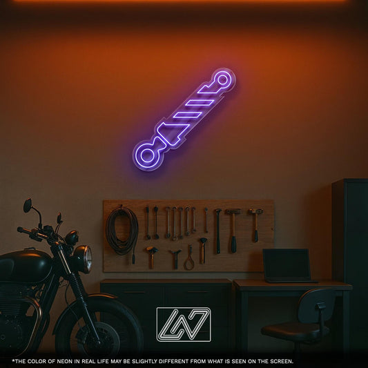 Shock Absorber - LED Neon Sign with Suspension Design for Garage, Auto Shop or Man Cave, Perfect Gift for Mechanics and Car Enthusiasts