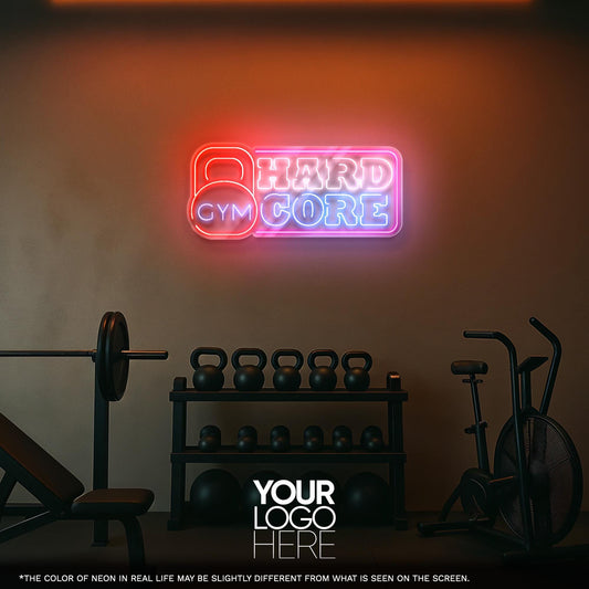 Gym Hard Core LED Neon Sign – Bold Wall Light for Hardcore Training Rooms, Home Gym or Fitness Studio, Perfect Gift for Serious Athletes
