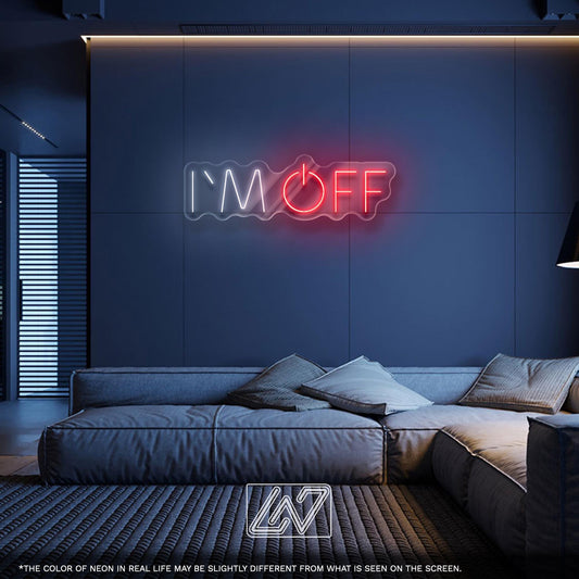 I'M OFF LED Neon Sign - Creative Power-Off Wall Light for Office, Studio, Bedroom, Ideal Gift for Developers, Designers and Tech Enthusiasts