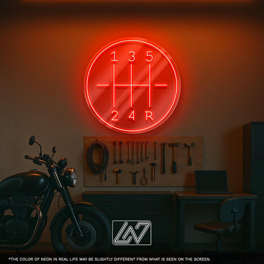 Gear Transmission LED Neon Sign – Industrial Style Light for Garage, Auto Shop, Man Cave or Workshop, Great Gift for Car and Mechanic Lovers