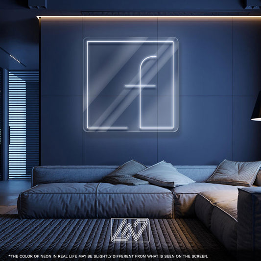 Facebook Logo LED Neon Sign – Social Media Wall Light for Streamers, Influencers, Offices, or Modern Content Creator Decor