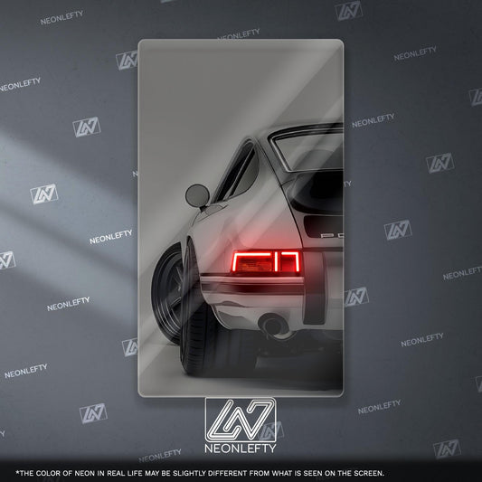 Porsche 911 Neon Sign - iconic rear view supercar wall decor for garage man cave racing room or luxury automotive interior display