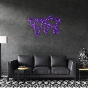 World Map Neon Sign, The World Sign Neon Light, Led Neon Sign Light, College/University Neon Light, Office Home Wall Neon Decor