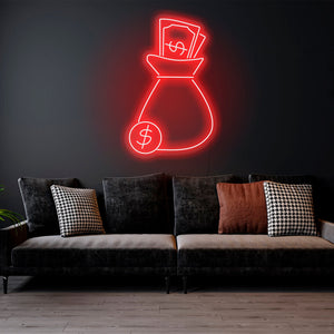 Cash Bag - LED Neon Sign | Neon Money Sign | Wall Decor | Neon Signs for Sale | Led Neon Lights | Neon Light Decor