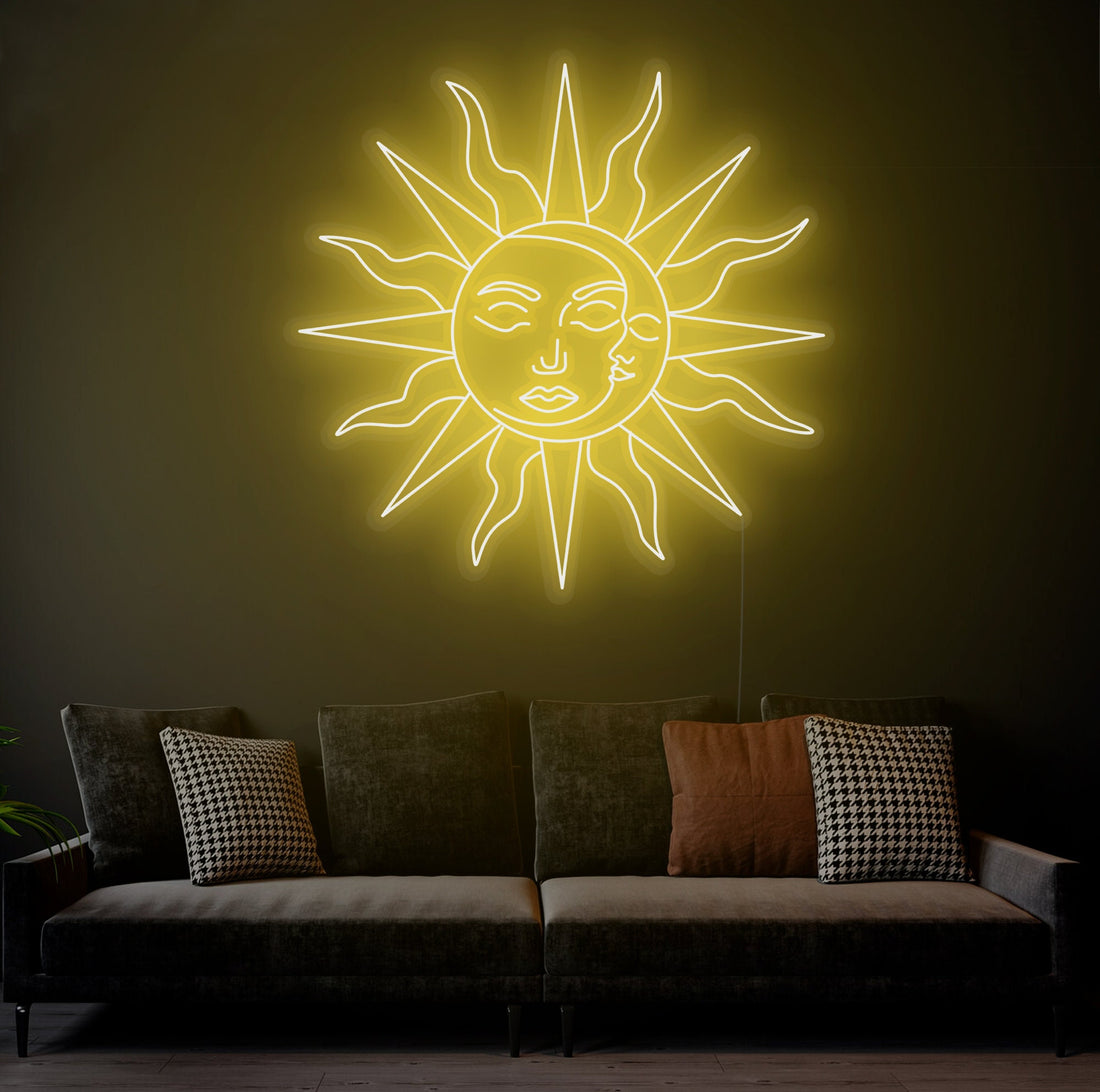 Sun and Moon - LED Neon Sign, Interior Decor, Room decor, Wall Decor, Custom Sign, Neon For Home