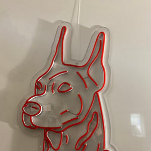 Doberman - LED Neon Sign, Dog Neon Sign, Custom Neon Sign, Pet Neon light, Dog Home Decor, Dog Gift, Neon Sign for Bedroom