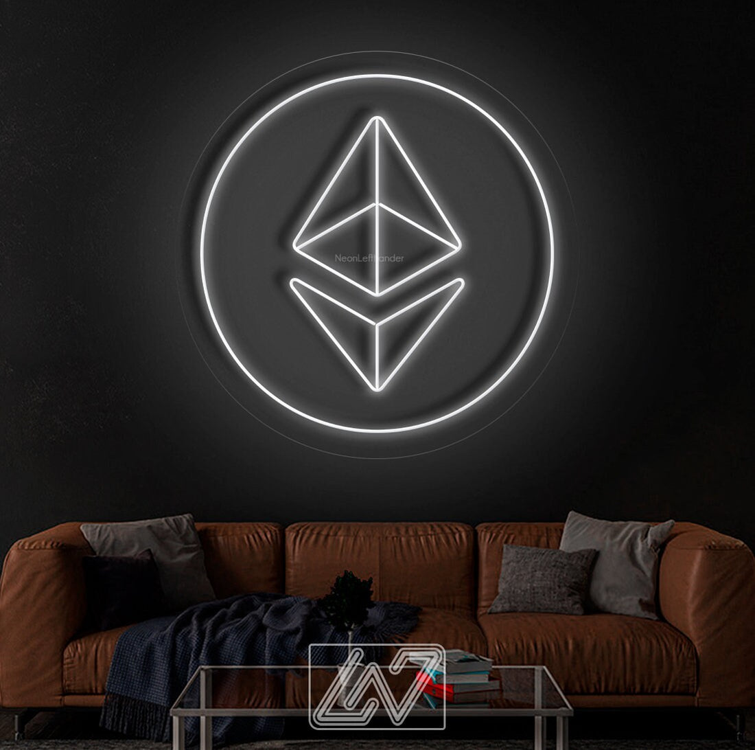 Ethereum - LED Neon Sign, Bedroom neon sign, Crypto neon sign, Neon Lights, Crypto