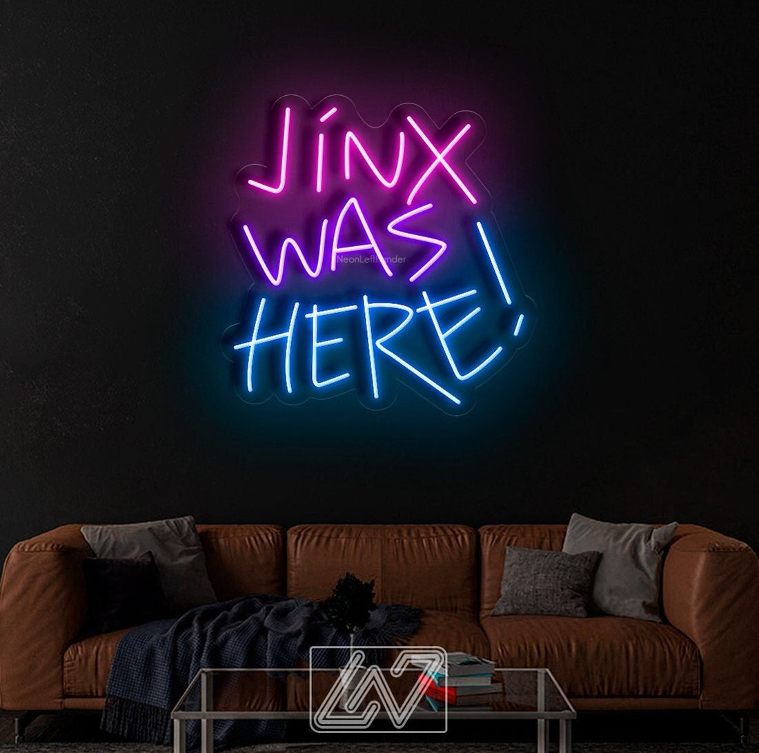 Jinx Was Here | Arcane - LED Neon Sign, cartoon Neon Sign, cartoonCharacter, Neon Game Zone,cartoon led sign,cartoon light sign,cartoon