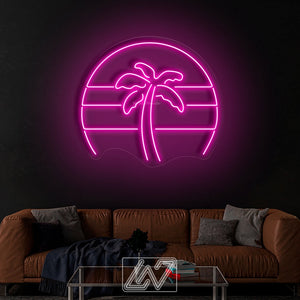 Palm tree - LED Neon Sign,Gift, Wall Decor, 80s, Rainbow ,Neon Company Logo ,Bright Neon Lights ,Neon Workplace Signs