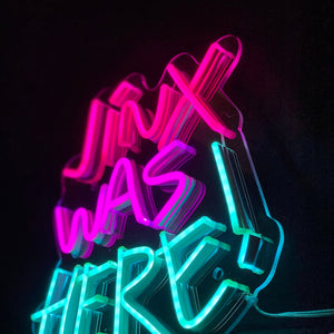 Jinx Was Here | Arcane - LED Neon Sign, cartoon Neon Sign, cartoonCharacter, Neon Game Zone,cartoon led sign,cartoon light sign,cartoon