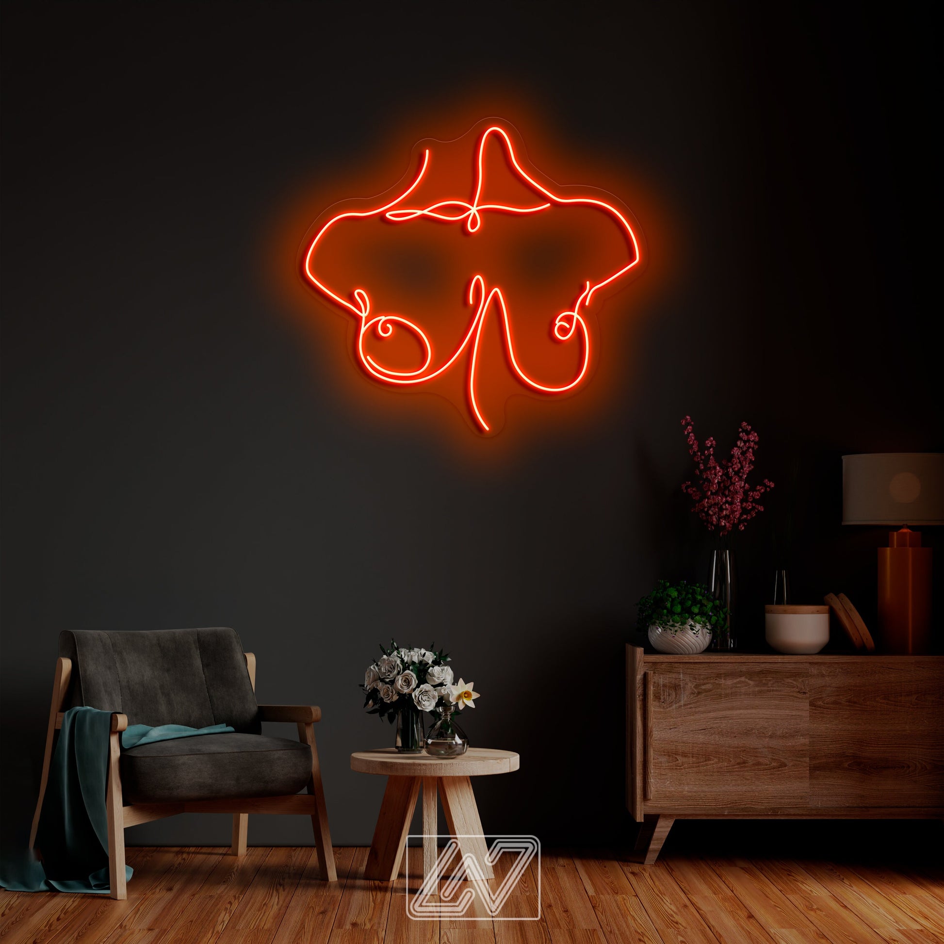 LED Neon Sign Custom Female Breast