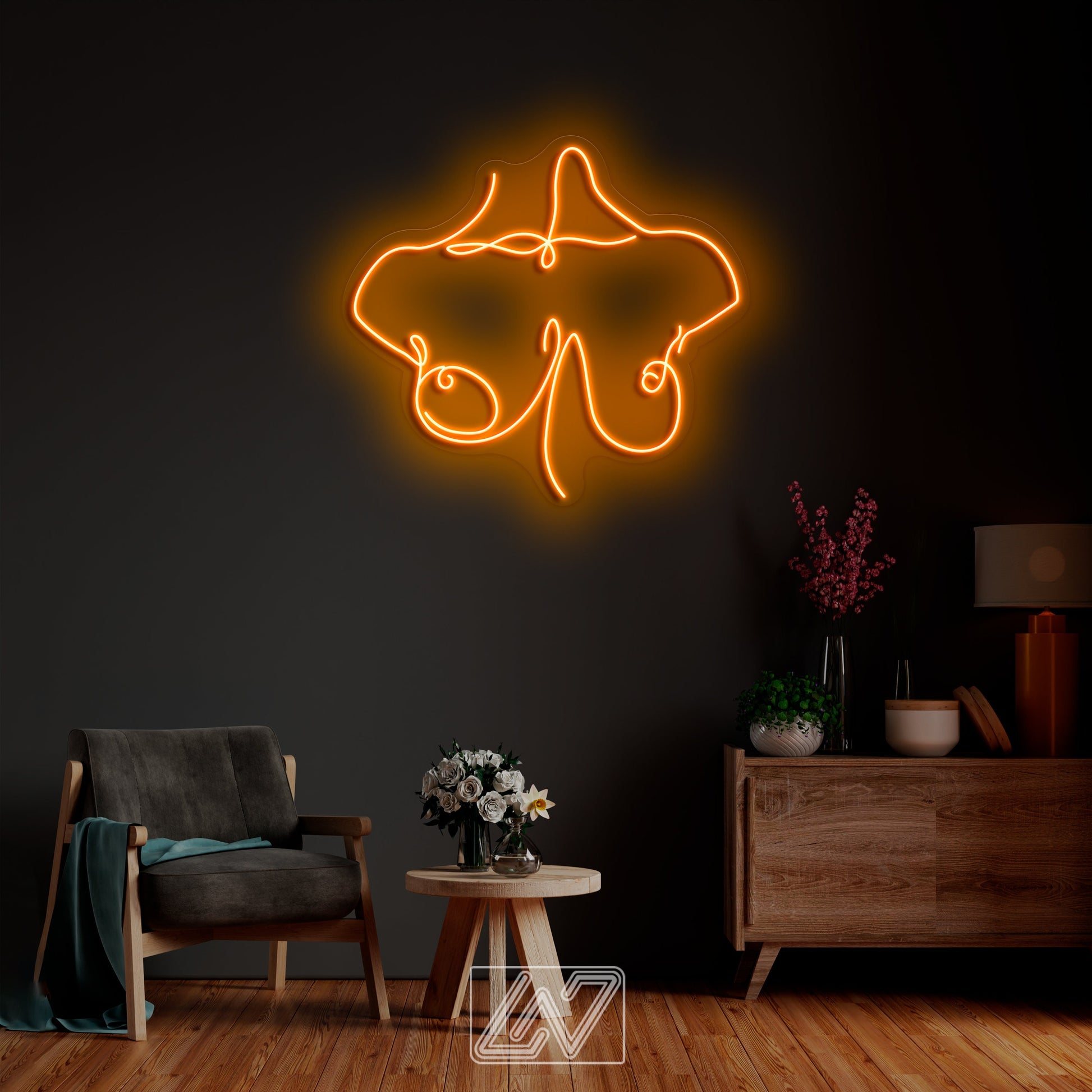 LED Neon Sign Custom Female Breast