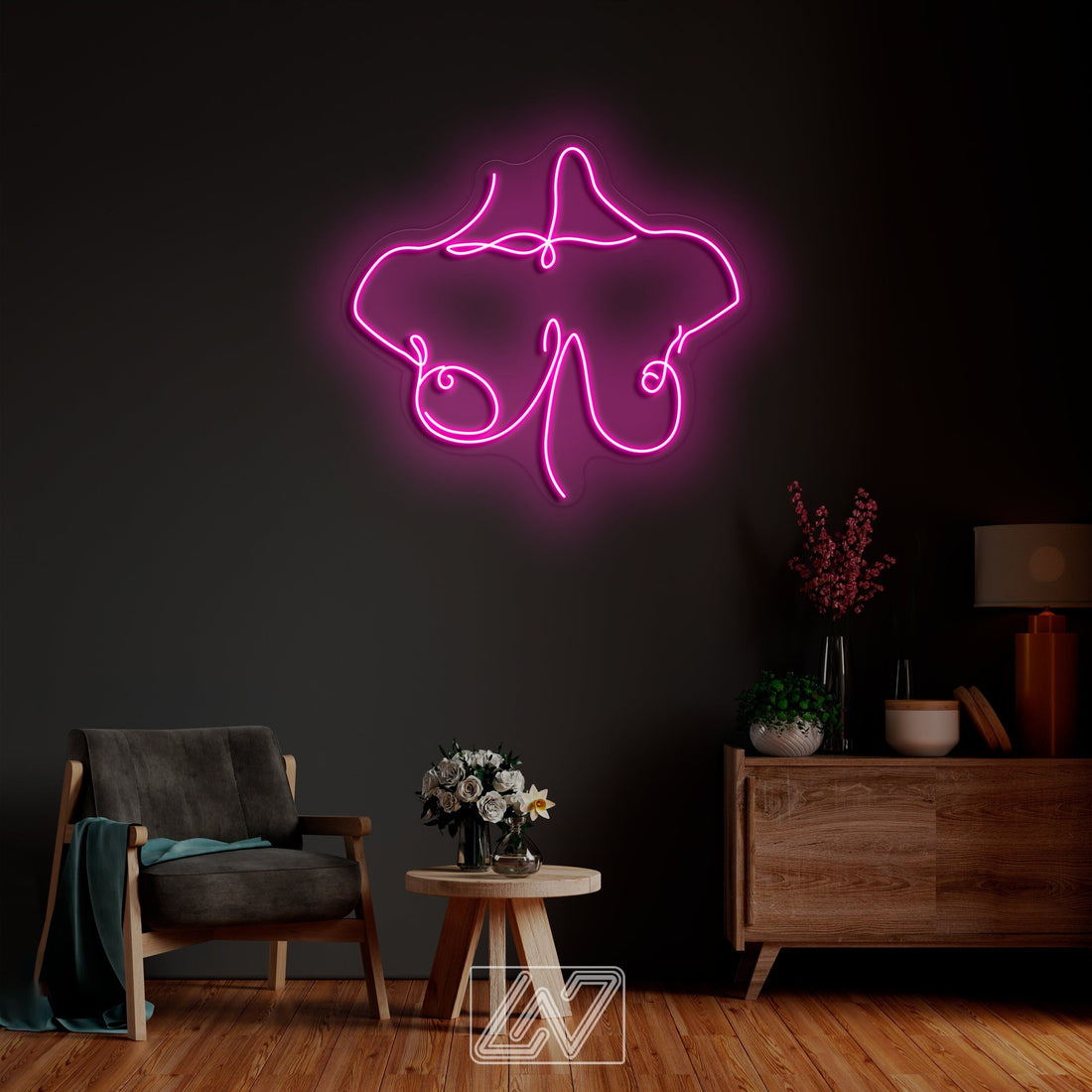 LED Neon Sign Custom Female Breast - Bedroom Party Bar Wall Room Decor LED Lady Neon light Wedding Personalized romance