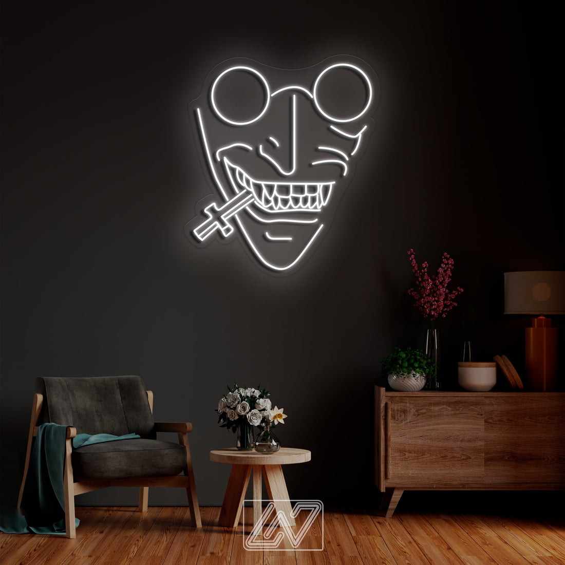 Vampire Hunter - Anime wall art, Game Zone, Neon cartoon character, Neon Sign, Custom neon character