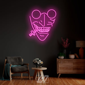 Vampire Hunter - Anime wall art, Game Zone, Neon cartoon character, Neon Sign, Custom neon character