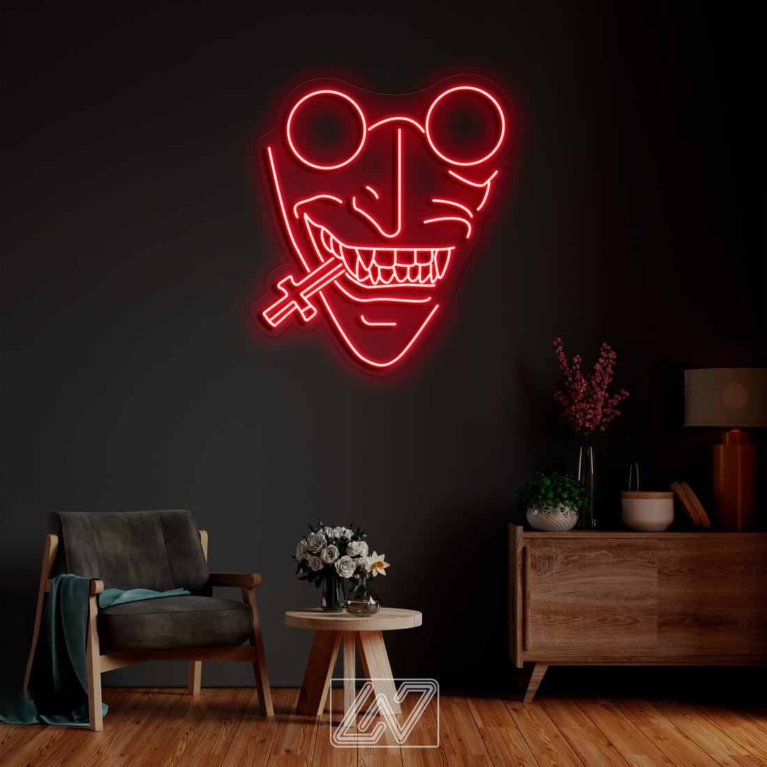 Vampire Hunter - Anime wall art, Game Zone, Neon cartoon character, Neon Sign, Custom neon character