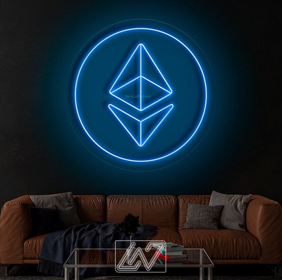 Ethereum - LED Neon Sign, Bedroom neon sign, Crypto neon sign, Neon Lights, Crypto