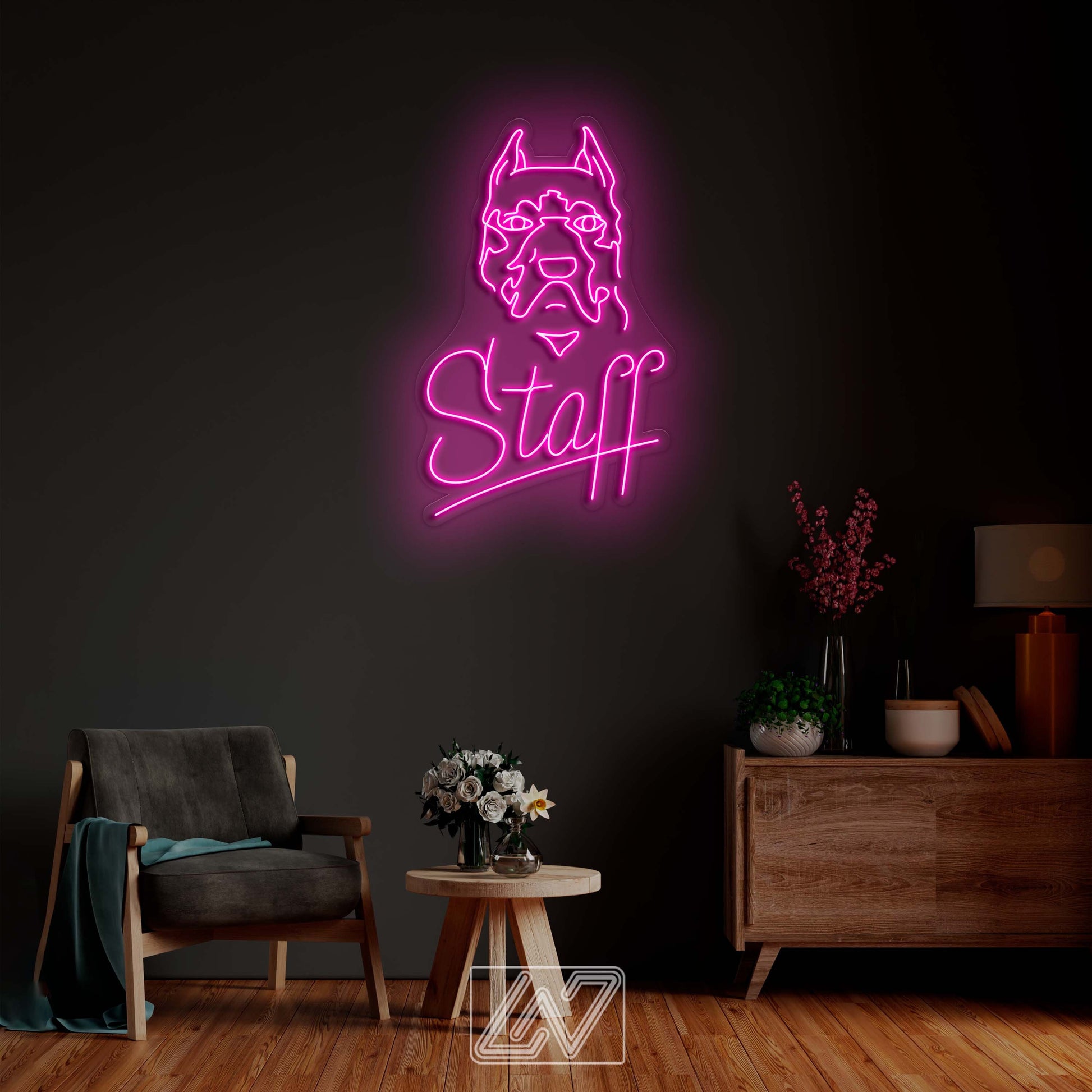 Stafford- LED Neon Sign, Dog Neon Sign, Custom Neon Sign, Pet Neon light, Dog Home Decor, Neon Sign for Bedroom,Staffordshire bull terrier