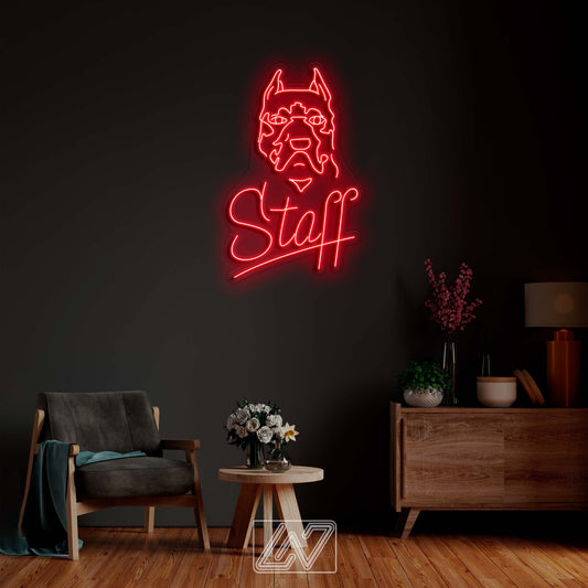 Stafford- LED Neon Sign, Dog Neon Sign, Custom Neon Sign, Pet Neon light, Dog Home Decor, Neon Sign for Bedroom,Staffordshire bull terrier