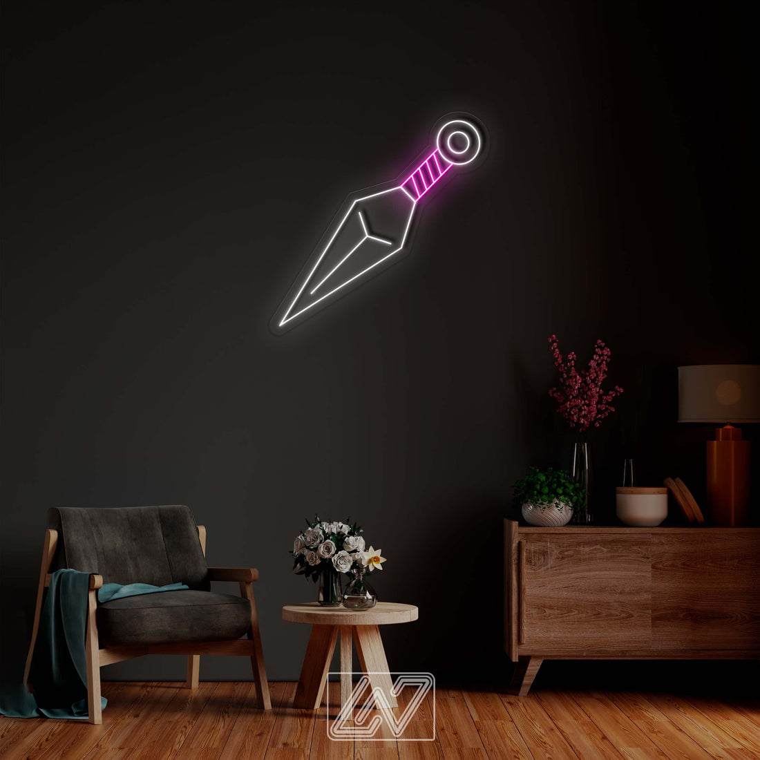 Kunai Anime - LED Neonsign - Neon Wall art - Neon light for room, Neon for bedroom, Home decor gift for her and him, Anime gift Birthday