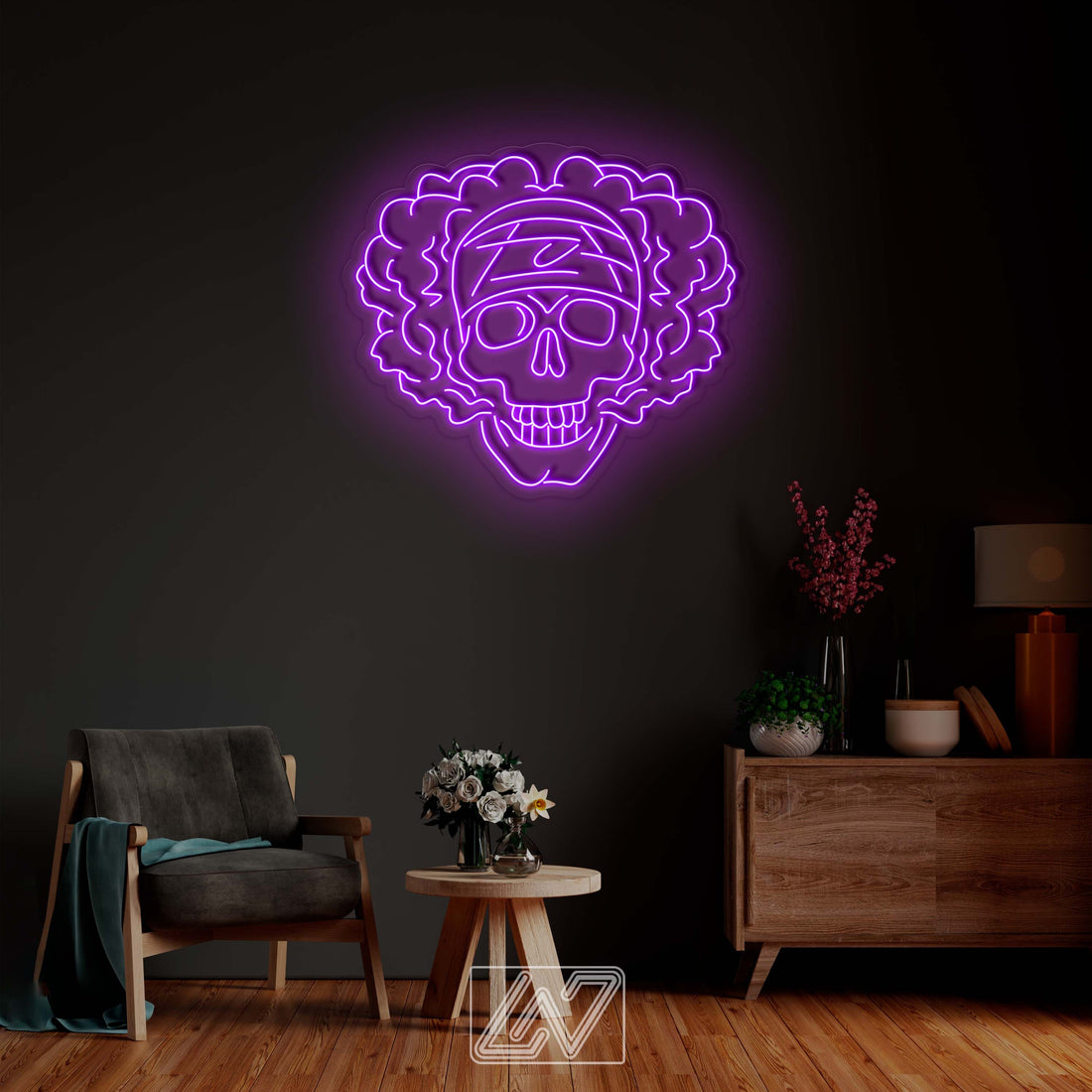 Smoking Skull - LED Neon Sign, Skull Neon Light, Skull Wall Decor, Skeleton Wall Art, Wall Led Light Decoration, Personalized Art Neon Sign