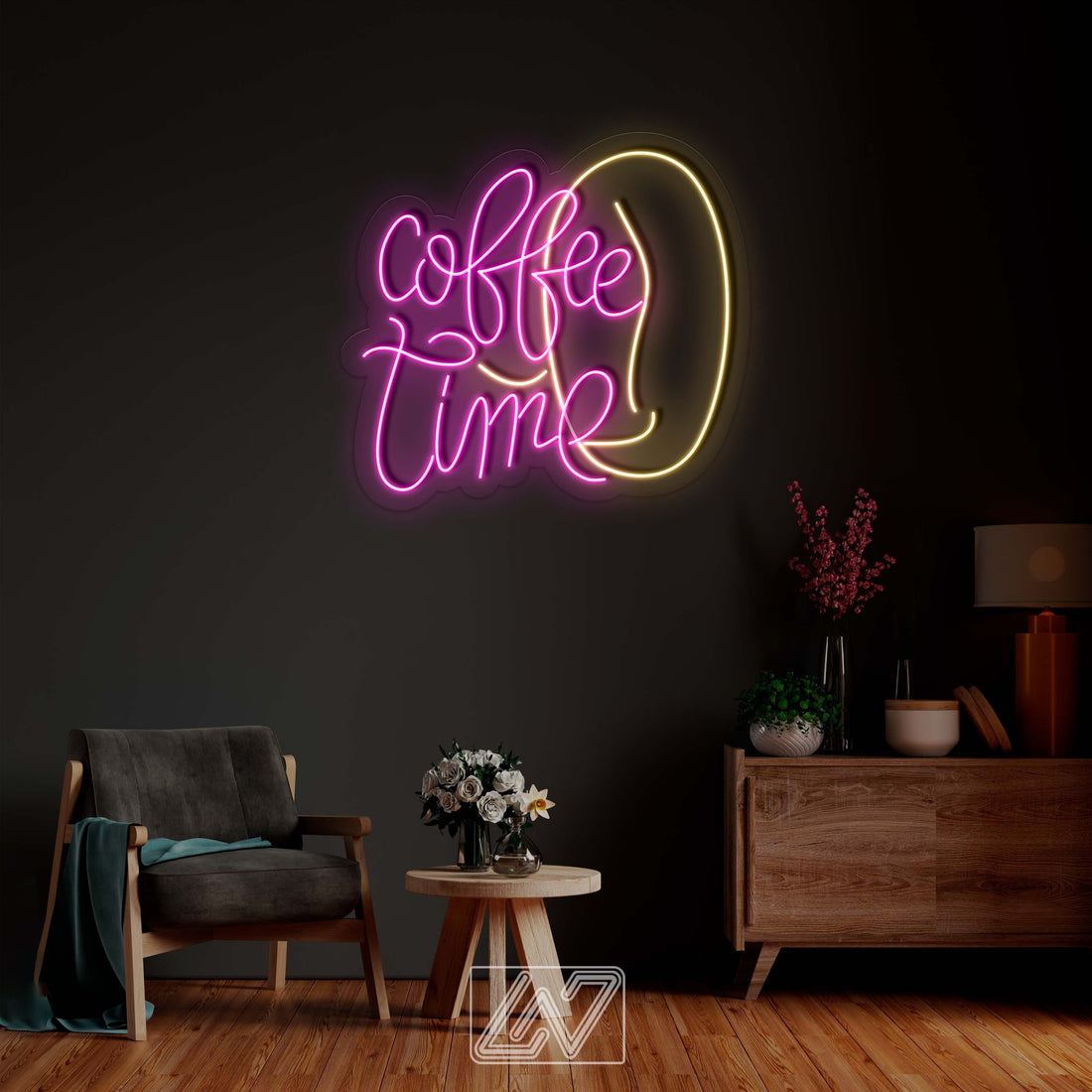 Coffee Time - LED Neon Sign, Coffee Shop Sign, Business Logo Sign, Shop Name Sign, Coffee House Sign, Coffee Bar Decor,Coffee Cup