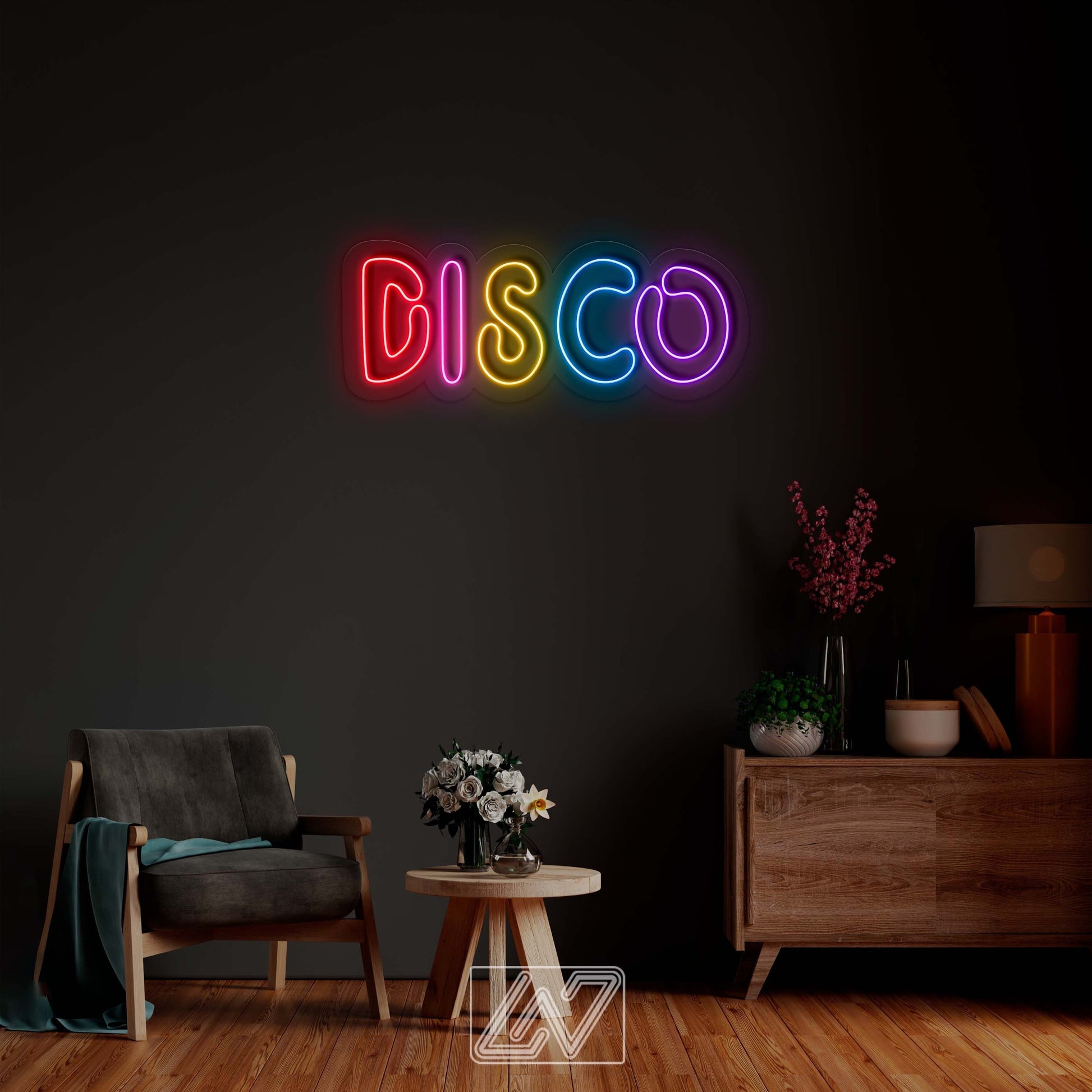 Disco Neon Sign - LED Neon Sign,Disco neon light,Disco sign,Music neon sign,Neon sign wall decor,Neon light sign for wall, Dance Party Bar