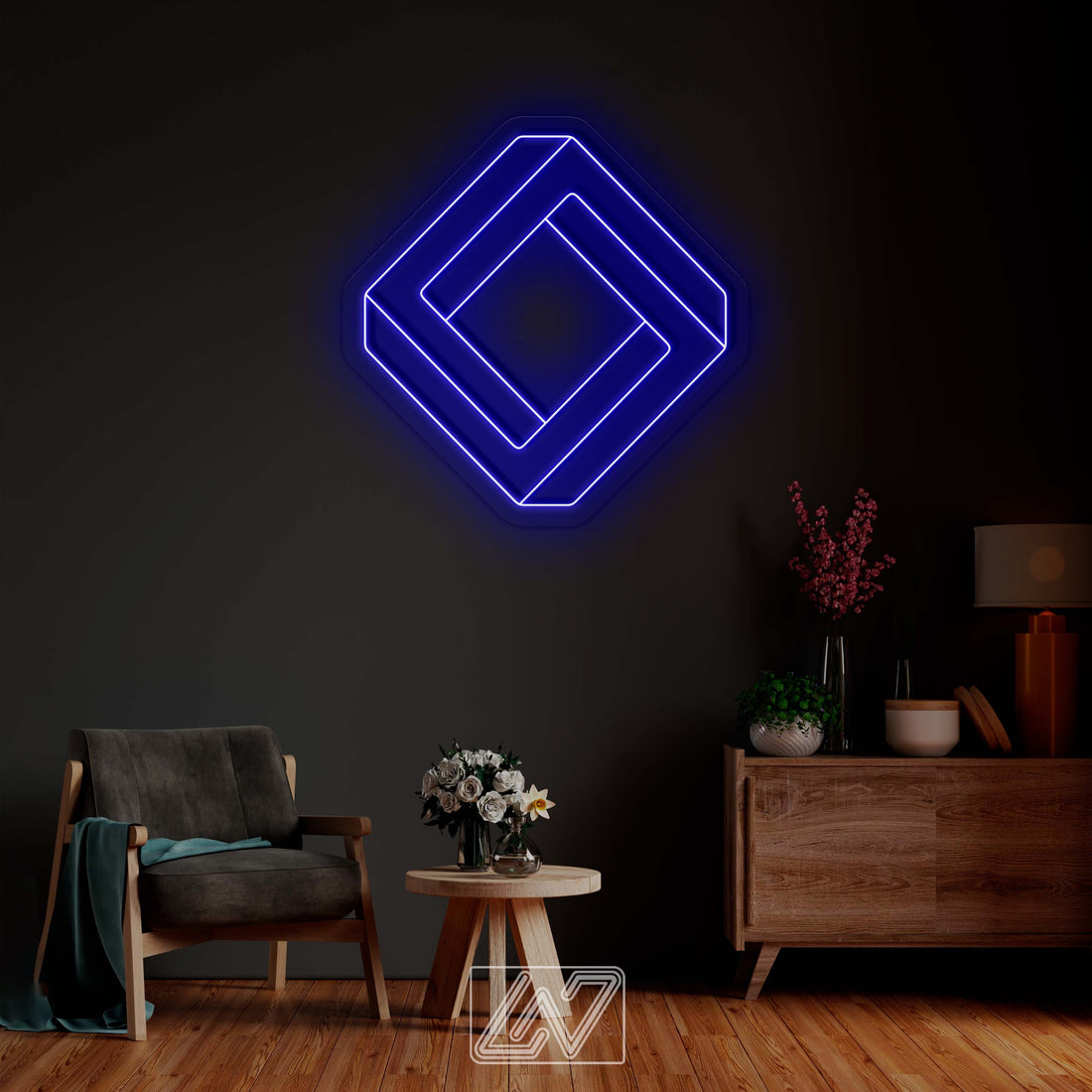 Infinity Square - LED Neon Sign, Interior Decor, Room decor, Wall Decor, Custom Sign, Neon For Home