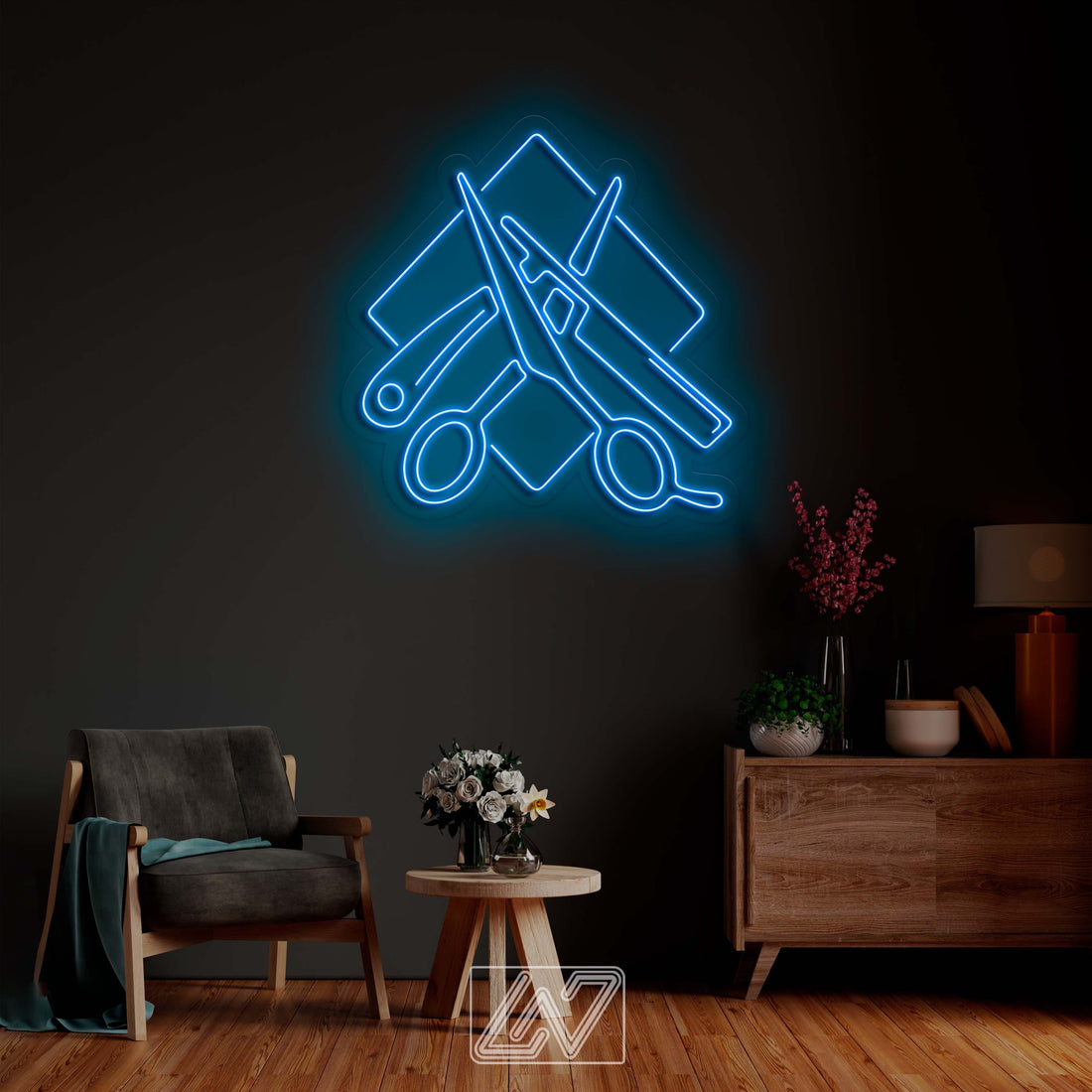 Barber Shop - Scissors neon light, Scissors neon sign, Scissors led sign custom, Barber Shop Scissors neon sign, Hair beauty salon