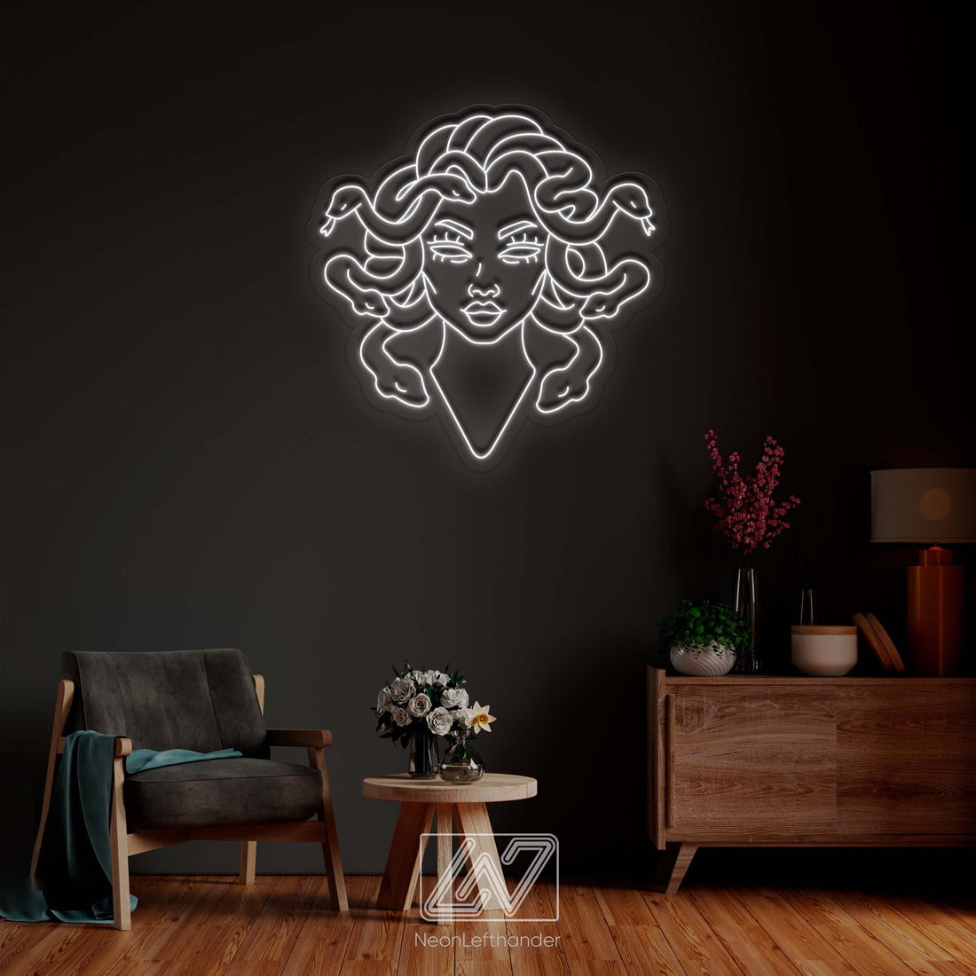 Medusa - LED Neon Sign, Greek Mythology Neon Sign, Medusa Neon Sign, Gorgon Neon Art, Medusa Wall Decor, Mythology Character