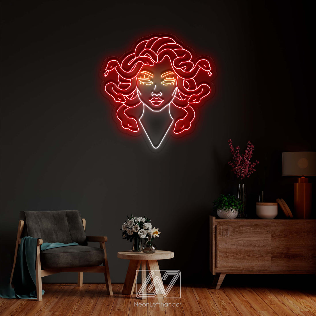 Medusa - LED Neon Sign, Greek Mythology Neon Sign, Medusa Neon Sign, Gorgon Neon Art, Medusa Wall Decor, Mythology Character