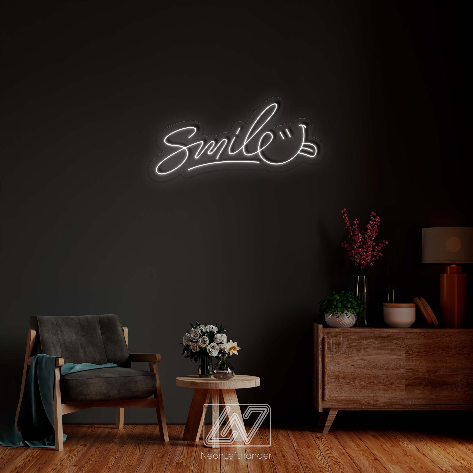 Smile - LED Neon Sign, Smiley Face Neon Sign, Smile LED Decor, Emoji Neon Sign, Custom Neon Sign, Funny Neon Sign, Smiley Emoji