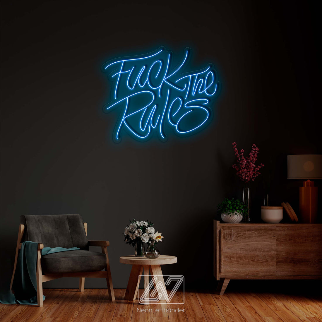 F*ck The Rules - LED Neon Sign, Vibe Neon Sign, Fuck Off Neon Sign, Neon Sign Bedroom, Funny Neon Sign, Dirty Words Led Sign