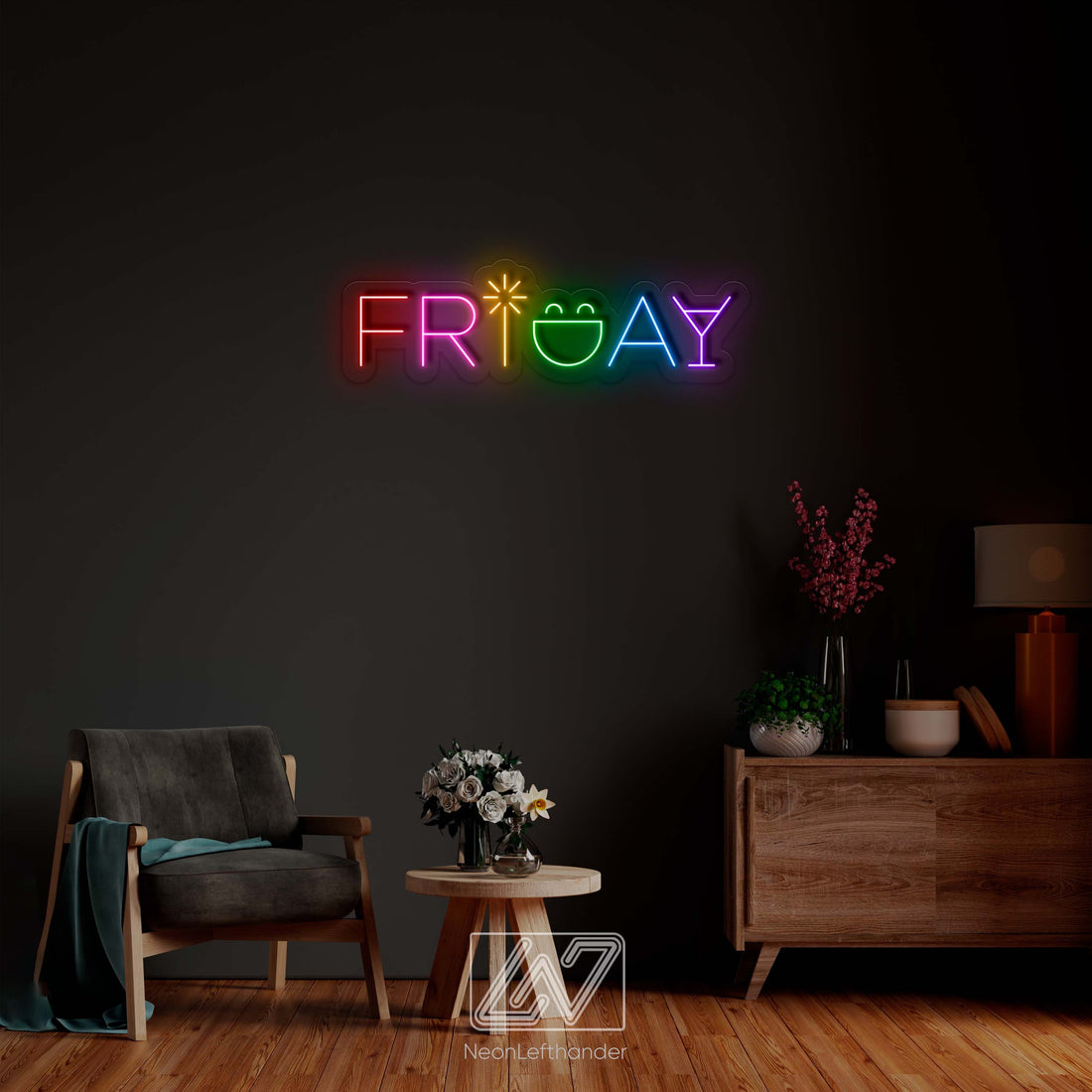 Friday - LED Neon Sign, Vibe Neon Sign, Less Monday More Friday, Neon Sign Bedroom, Funny Neon Sign, Positive Neon Sign