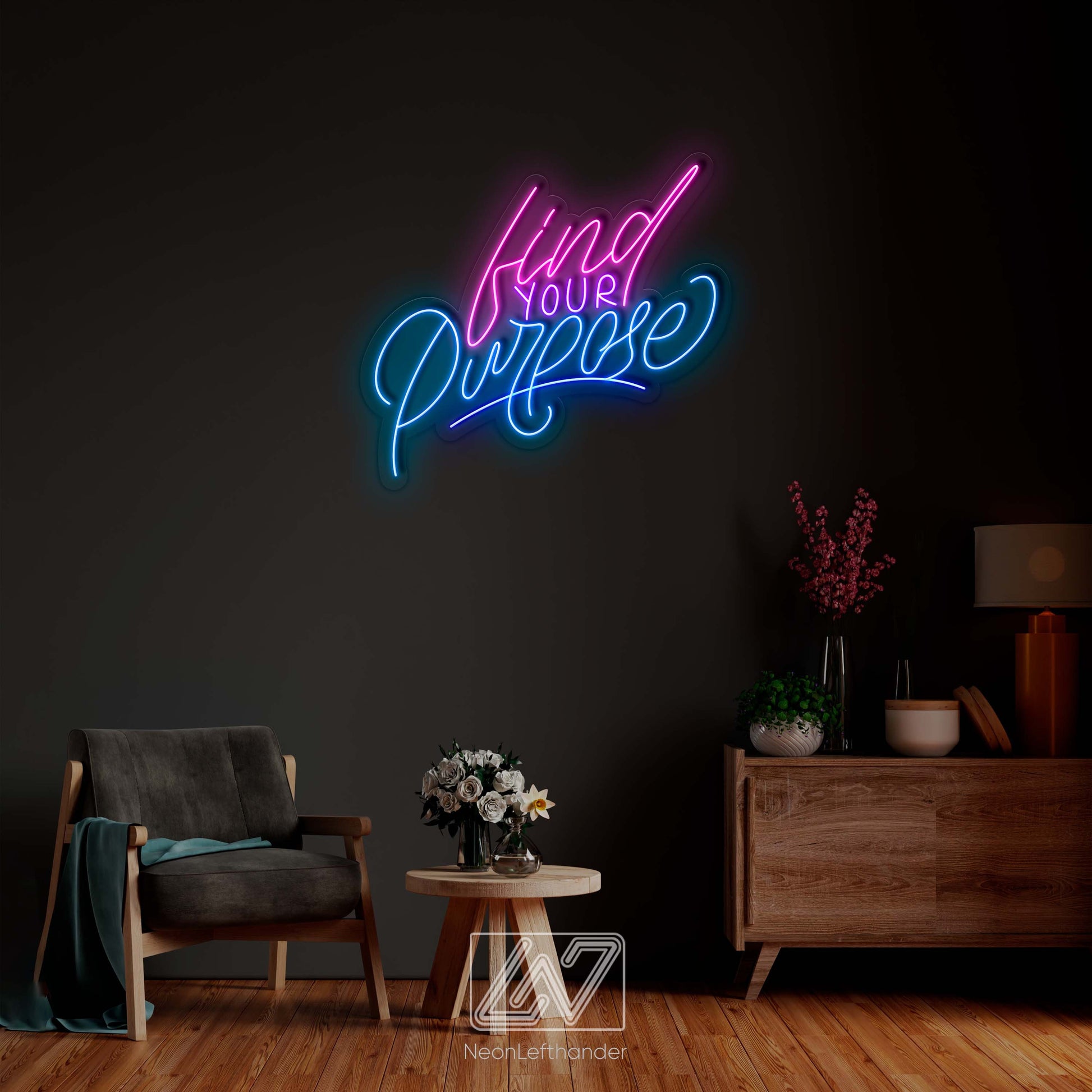 Find Your Purpose - LED Neon Sign, Vibe Neon Sign, Inspiration Neon Sign, Neon Sign Bedroom, Funny Neon Sign, Inspiration Quote Led Sign