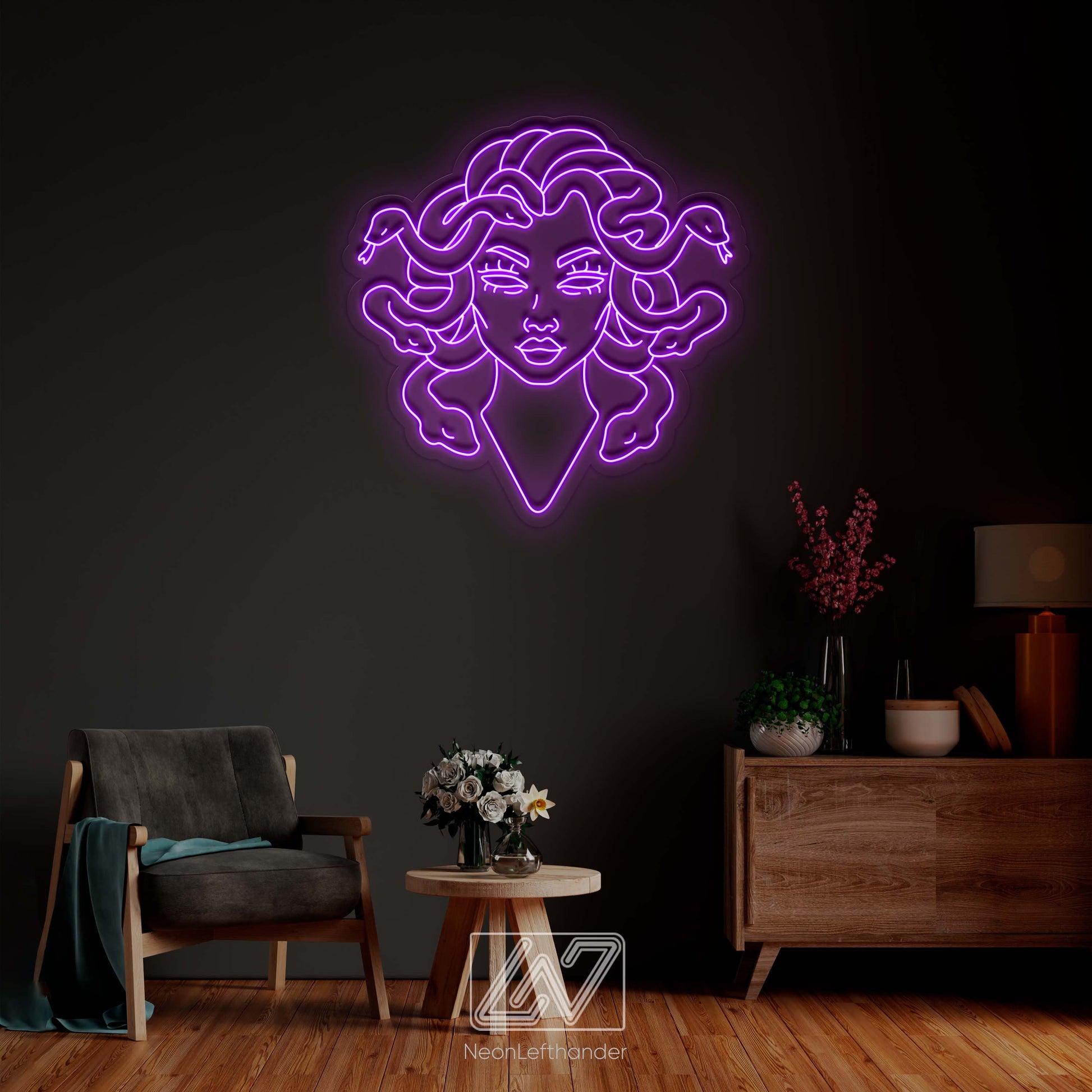 Medusa - LED Neon Sign, Greek Mythology Neon Sign, Medusa Neon Sign, Gorgon Neon Art, Medusa Wall Decor, Mythology Character