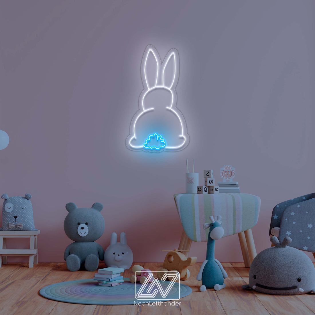 Bunny - Neon Fairytale in Your Room! Original Decor for a Child's Room. Neon Sign for Playful Minds. Children's paradise comes alive!