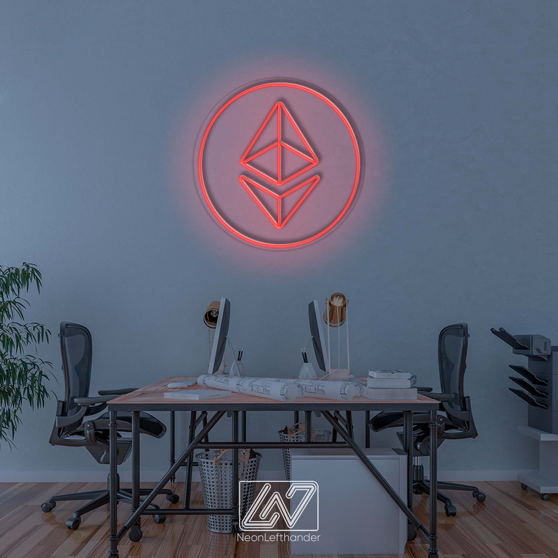 Ethereum - LED Neon Sign, Bedroom Neon Sign, Crypto Neon Sign, Neon Lights, LED Neon Ethereum Logo for Devotees – Illuminate the Crypto Path