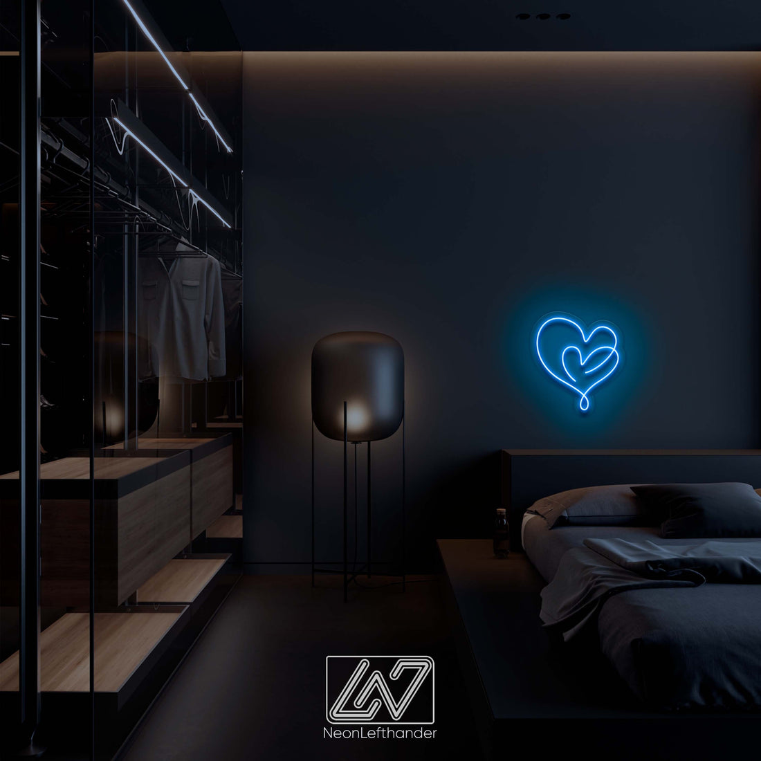 Hearts - LED Neon Sign, Romantic Gift for Valentine's Day and Stylish Decor Element for Bedrooms and a Chic Addition to Wedding Ambiance