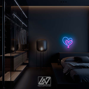 Hearts - LED Neon Sign, Romantic Gift for Valentine's Day and Stylish Decor Element for Bedrooms and a Chic Addition to Wedding Ambiance