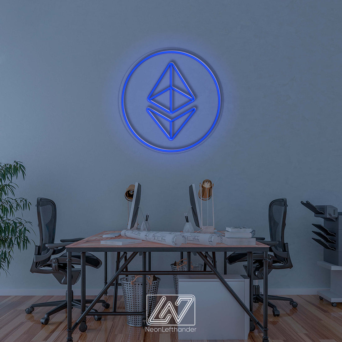 Ethereum - LED Neon Sign, Bedroom Neon Sign, Crypto Neon Sign, Neon Lights, LED Neon Ethereum Logo for Devotees – Illuminate the Crypto Path