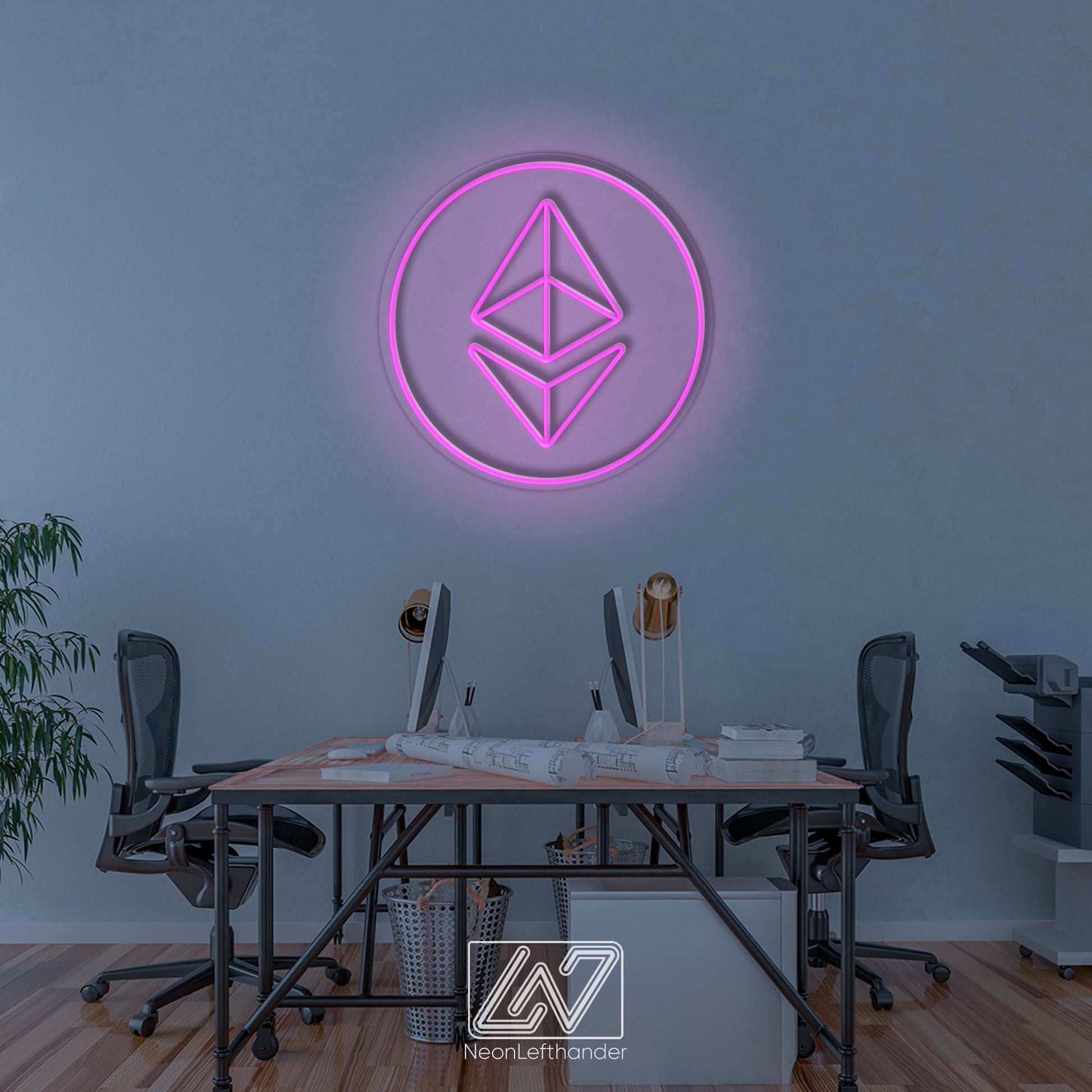 Ethereum - LED Neon Sign, Bedroom Neon Sign, Crypto Neon Sign, Neon Lights, LED Neon Ethereum Logo for Devotees – Illuminate the Crypto Path