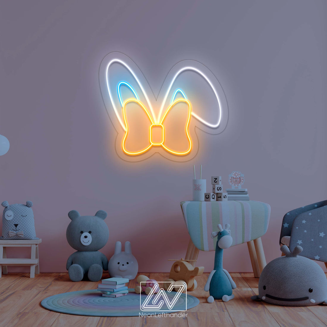 Bunny Ears - Neon Fairytale in Your Room! Neon Sign Gift for a Child&#39;s Room