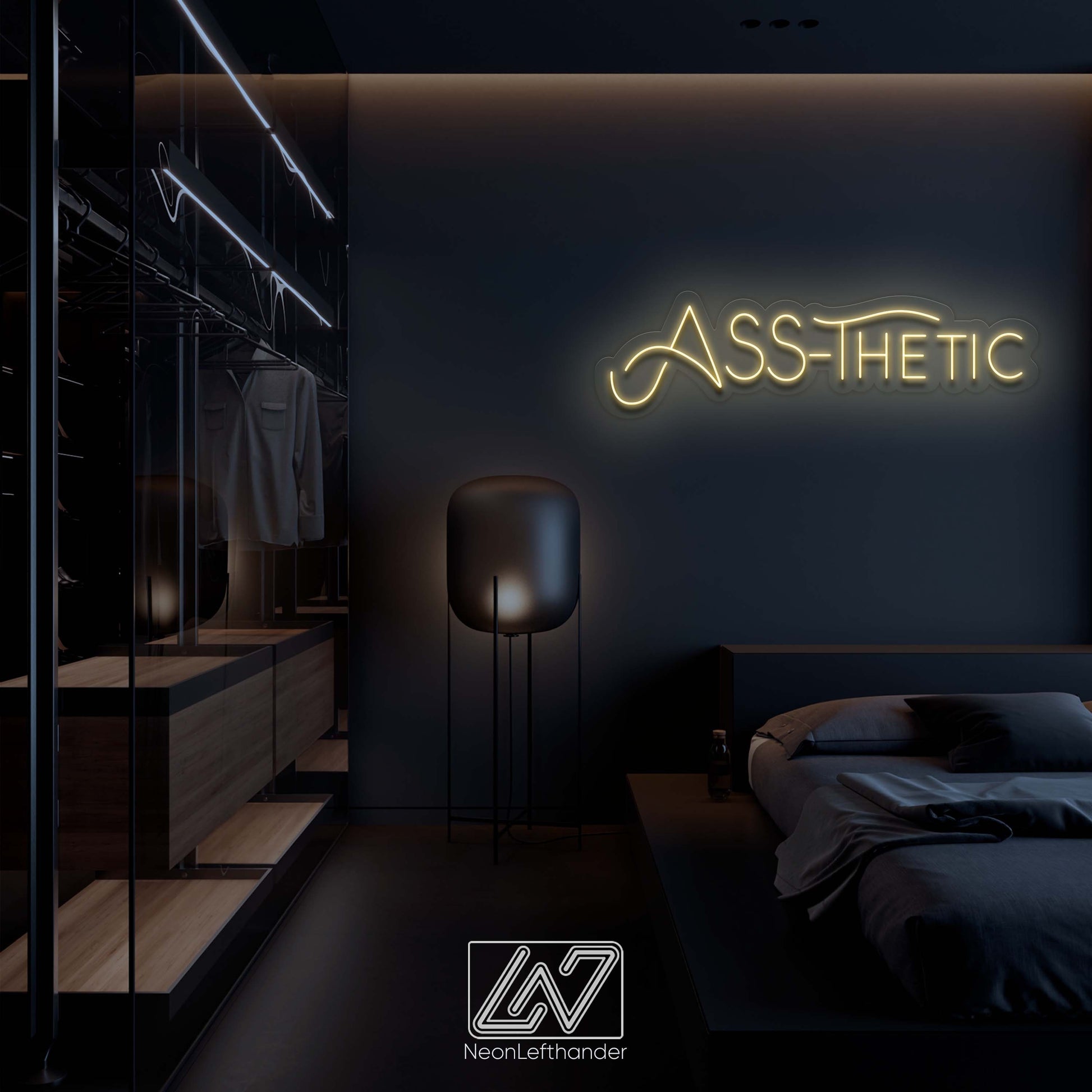 Ass-Thetic - LED Neon Sign, Interior Decor, Room decor, Wall Decor, Custom Sign, Neon For Home