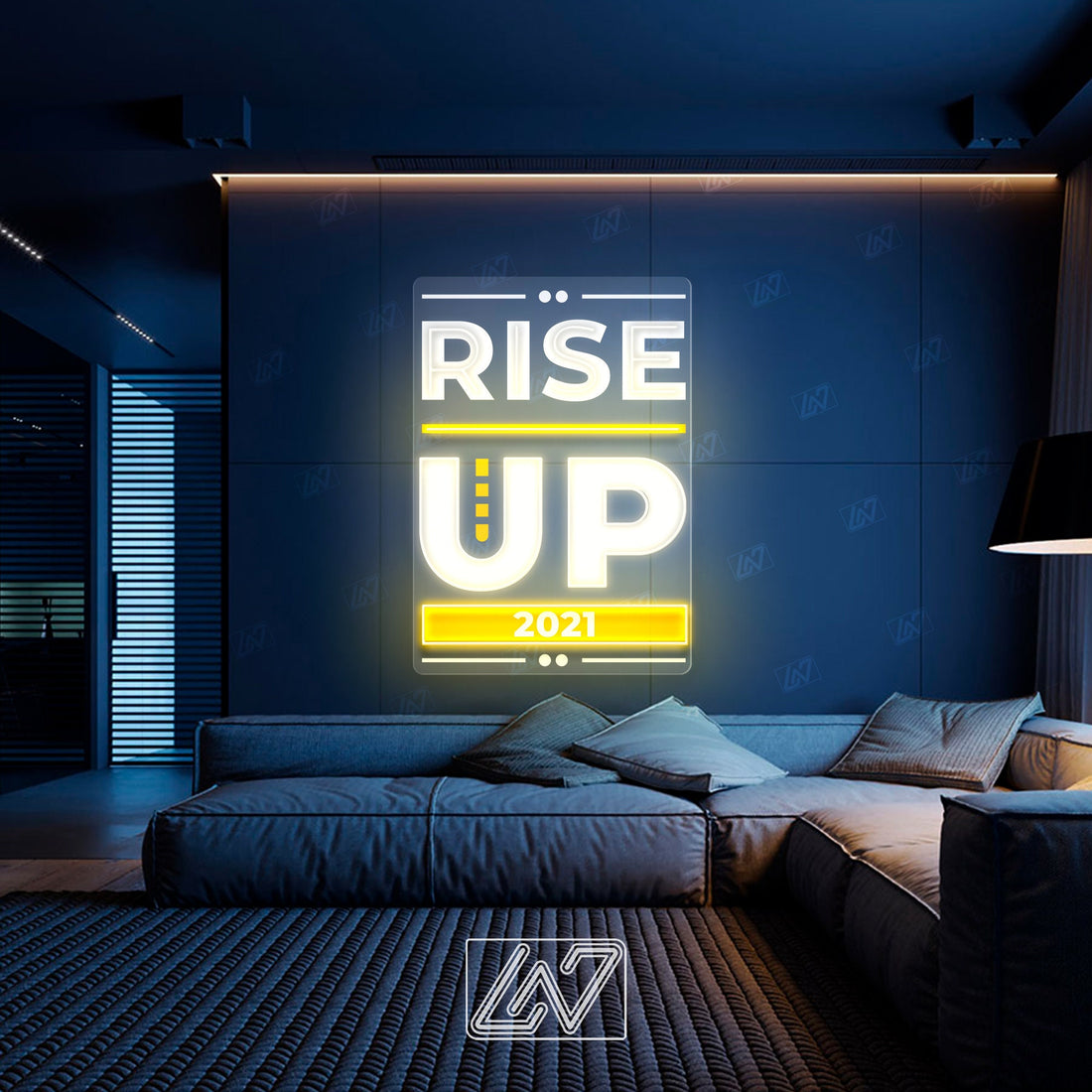 Rise Up and Overcome - LED Neon Sing with UV Print, Inspiration Neon Sign, Neon Sign Bedroom, Motivation Quote Led Sign